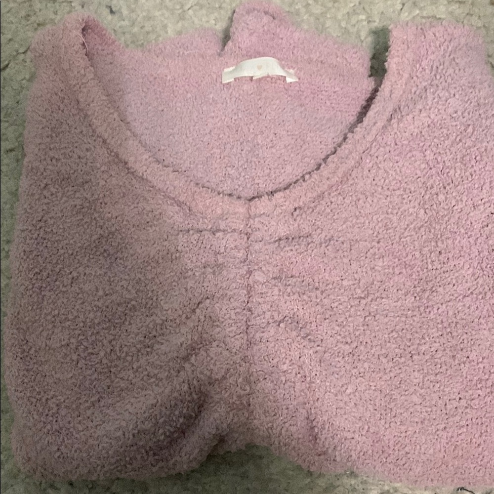 Ultra Flirt Pink Crew Neck Sweater Plush Cozy Design